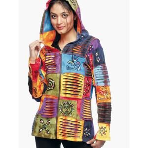 "Ohmega" Cotton Razor Cut Multicolor Hoodie Jacket